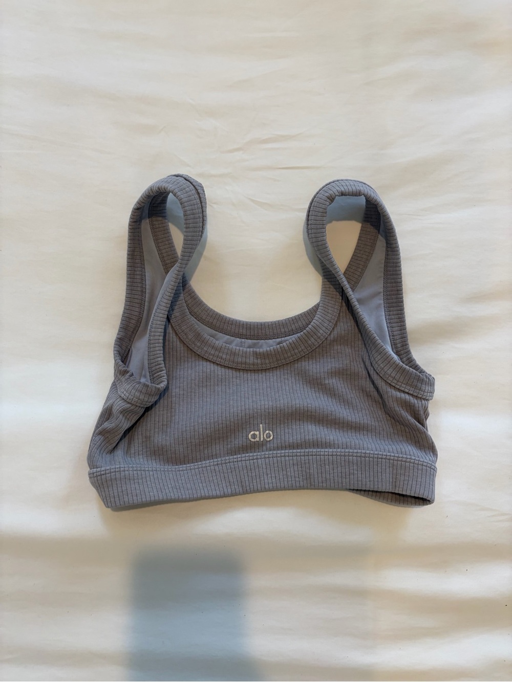 ALO Yoga Kids Ribbed Sports Bra - Gray